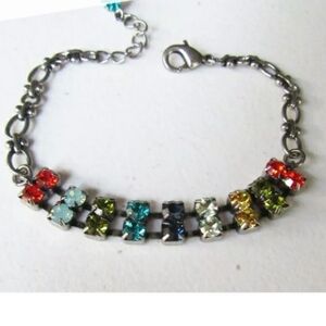 NWT Lia Sophia "Sprinkles" multi colored cut crystal bracelet with lobster clasp